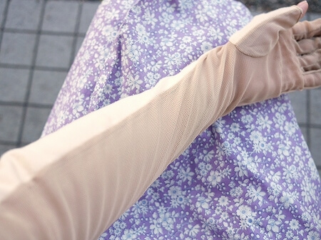 ミラショーン　アームカバー　ベージュ　肌色　UV手袋　ヨークス