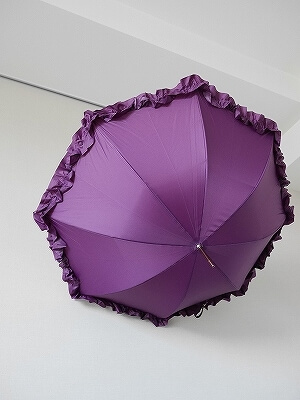 HANWAY Ginette　2016　ハンウェイ ジュネ　フリル長傘　パープル　ブログ　口コミ　レビュー　写真　紫　雨傘