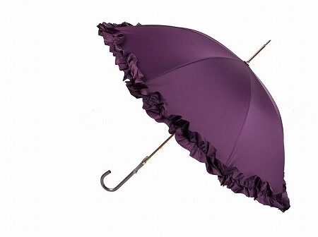 HANWAY Ginette　2016　ハンウェイ ジュネ　フリル長傘　パープル　ブログ　口コミ　レビュー　写真　紫　雨傘