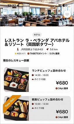 フードシェアリングアプリ「TABETE」を利用しているお店