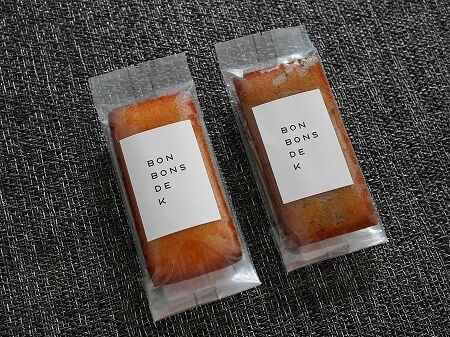 「BONBONS DE K」のフィナンシェ（チャイとトリュフ味）