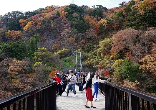 鬼怒川温泉の「鬼怒楯岩大吊橋」の写真撮影スポット