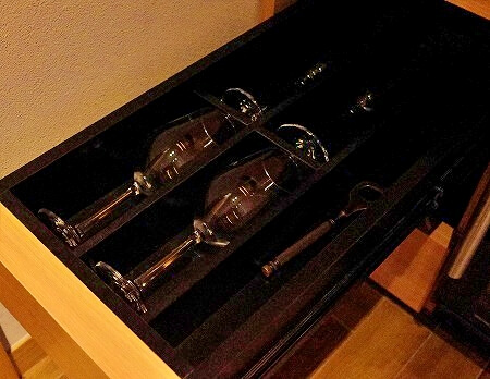 「鬼怒川金谷ホテル」宿泊記、グレードアップ和洋室のグラス