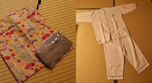 「鬼怒川金谷ホテル」宿泊記、グレードアップ和洋室の足袋靴下とパジャマ