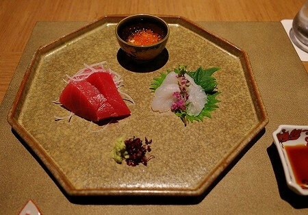 鬼怒川金谷ホテル宿泊記、「ダイニング JOHN KANAYA」での夕食、お造り