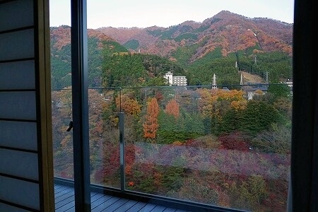 鬼怒川金谷ホテル宿泊記、スタンダード和洋室の寝室からの眺め