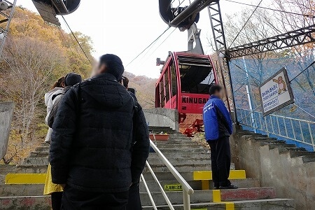 鬼怒川温泉ロープウェイの乗車前