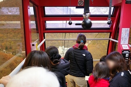 鬼怒川温泉ロープウェイの中