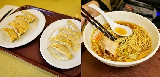 東武ワールドスクウェア内のレストラン「ラーメンハウス　カーニバル」の醤油ラーメンと宇都宮餃子
