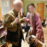 「アニミルお台場店」のセントバーナードのナナちゃんと記念撮影