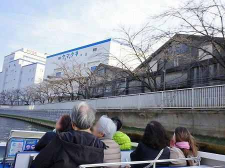 「日本橋クルーズ」の「桜お花見クルーズ」で通った、桜が咲いていない大横川