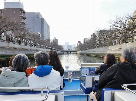 「日本橋クルーズ」の「桜お花見クルーズ」で通った、桜が咲いていない大横川