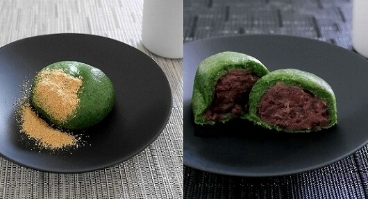 よもぎが濃い草餅、「あんこのやまか」の草もち、あん入りとあん無し